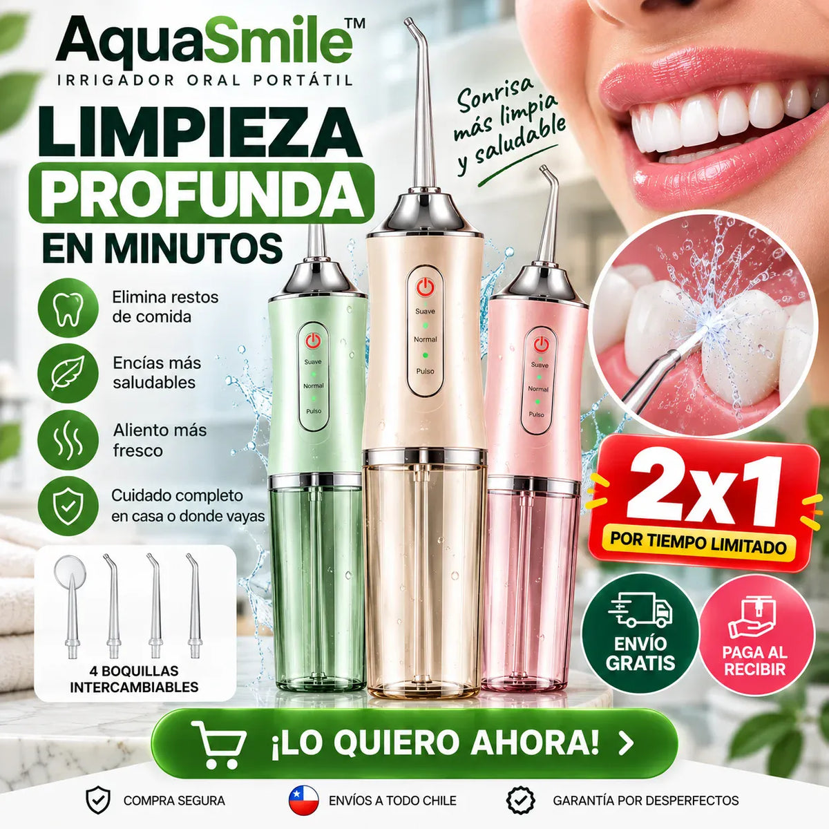 AquaSmile™ - Limpieza profunda en minutos