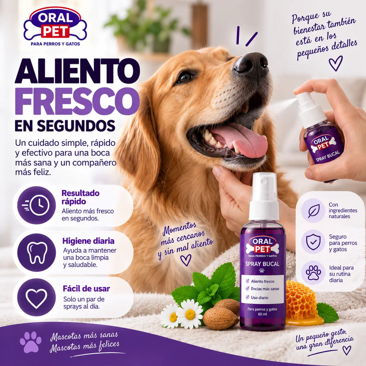 Oral Pet Spray™ - Aliento fresco sin cepillado
