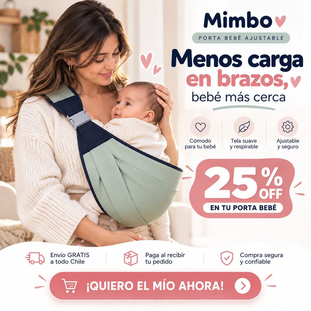 Mimbo - Menos carga en brazos, bebé más cerca